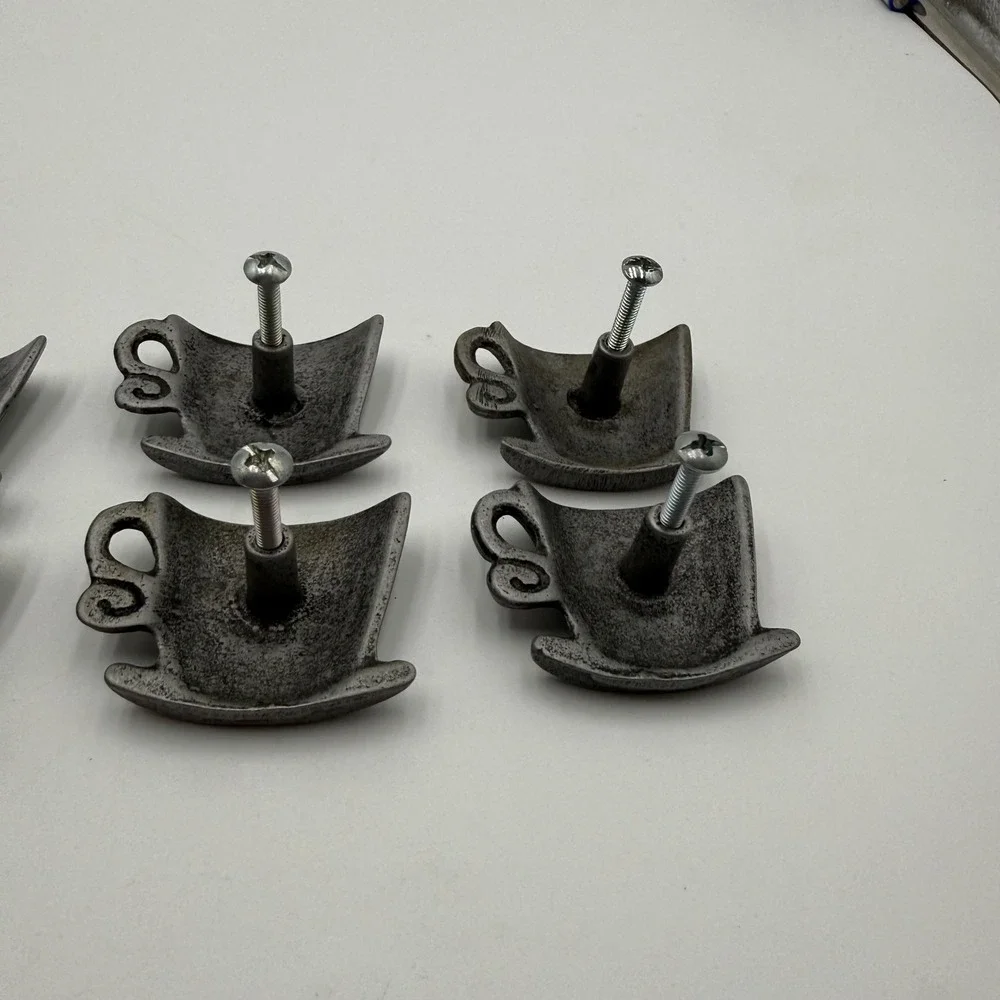Pier 1 Teacup Cabinet Drawer Pulls Set of 10 Vintage Brass Cup Knobs India